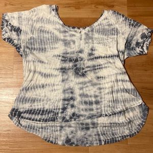 Blue and white tie dye shirt, size large, fits bigger